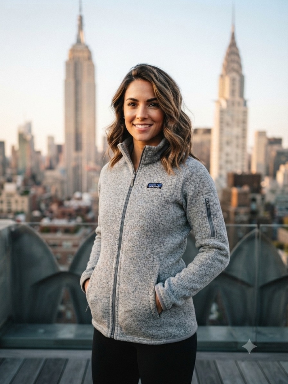 Patagonia Women's Heather Gray Teddy Fleece Full-Zip Jacket Sz M